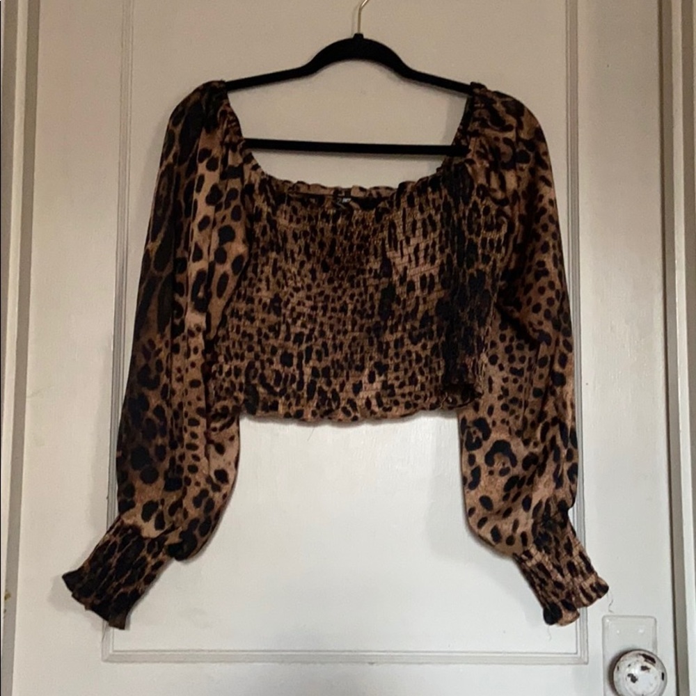 Ruched Cheeta Crop Top